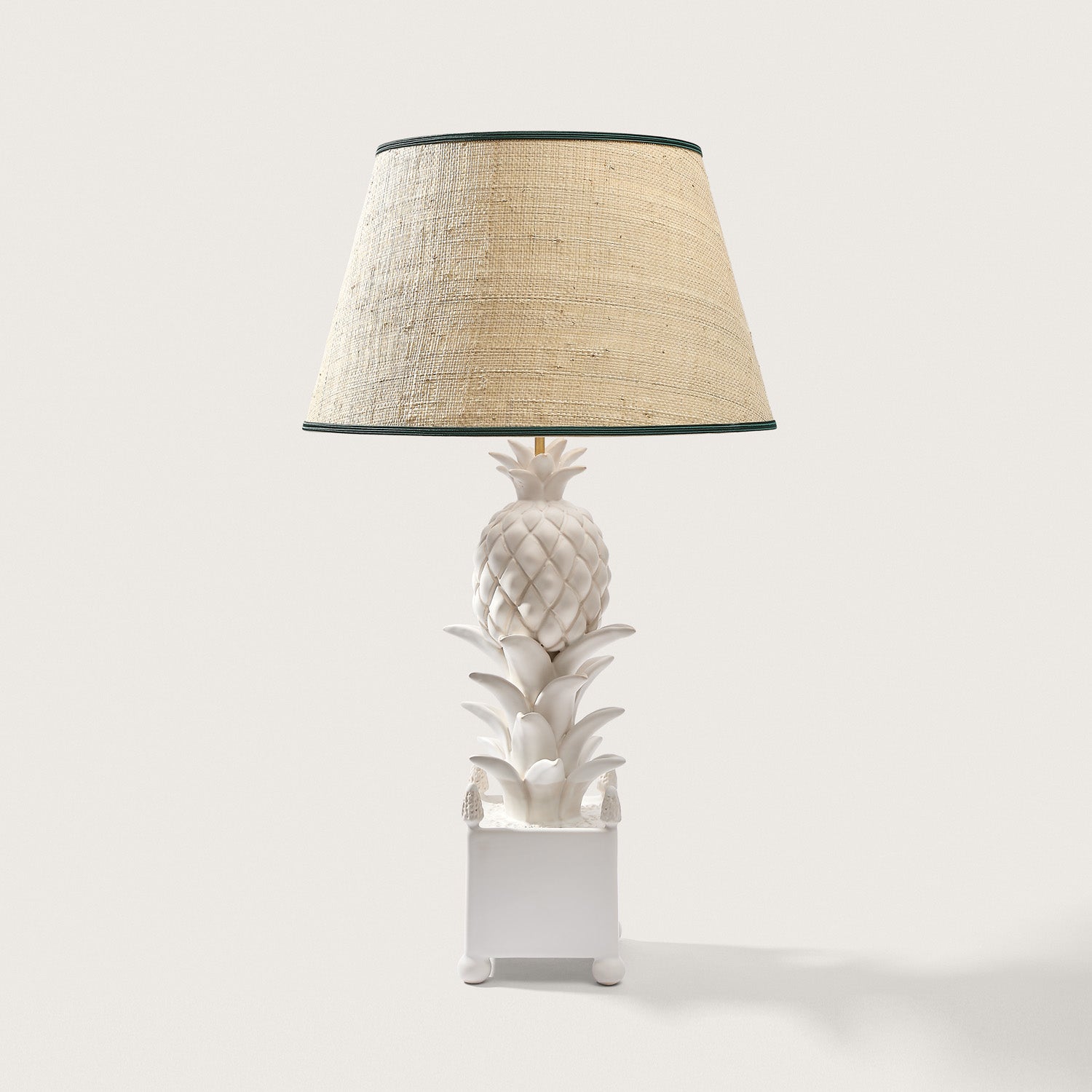 BLANC MAT / LISERET VERT