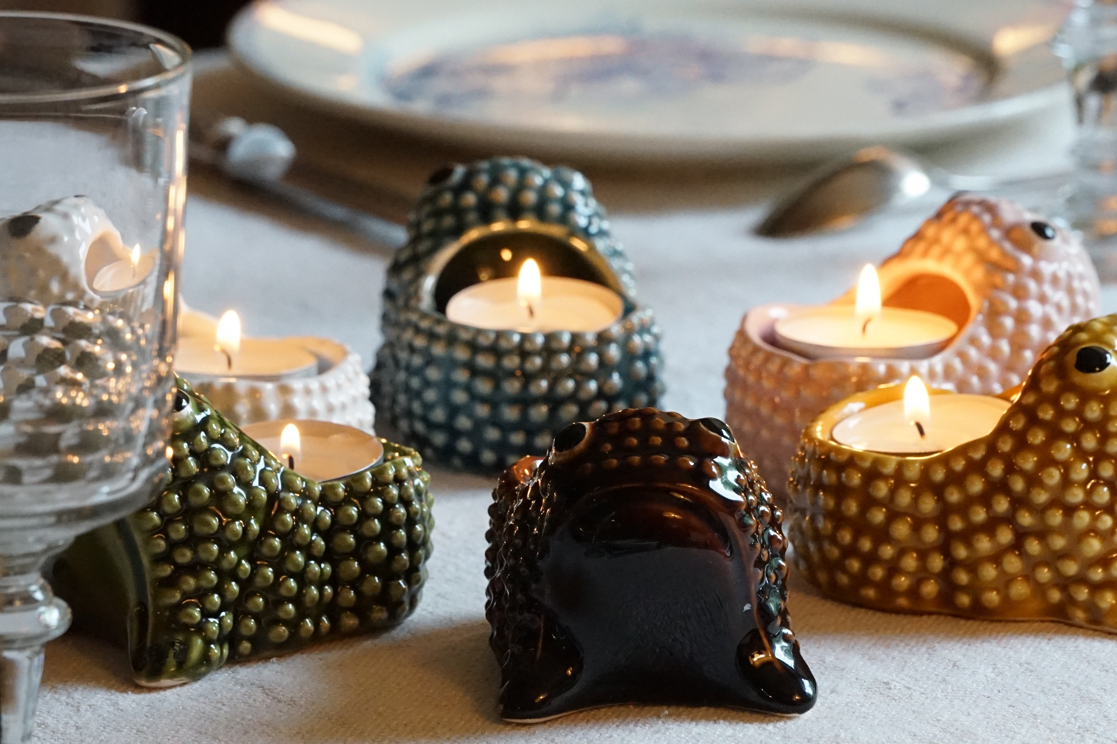 Ceramics frog candle-holder jean roger paris glazed earthenware candle-holder decorative item