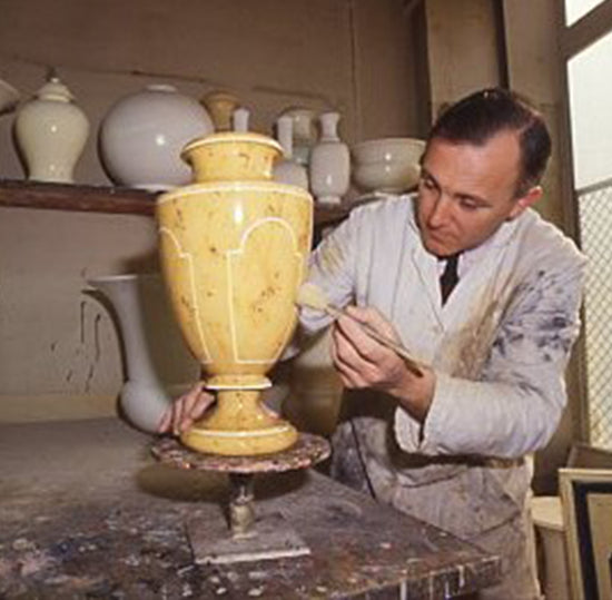 Archives: Jean Roger paris glazed earthenware candleholder decorative object